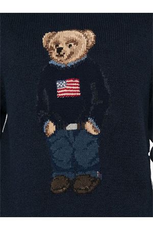 Blue cotton-silk Flag Bear sweater RALPH LAUREN | 710946137001NAVY